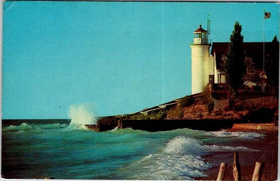 #ad #ad Postcard LIGHTHOUSE SCENE Frankfort Michigan MI m 01 AM9125 $2.39