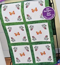 Janlynn Roses And Butterflies 6 Stamped Quilt Blocks OPENED KIT