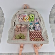 Disney Duffy and Friends Plush Character Herringbone Backpack Cream Peach