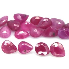 7.25 CT. Gemstone Heated 21Pcs Pink Ruby Madagascar Pear