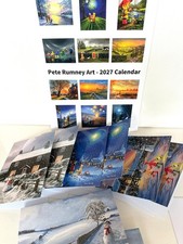 Pete Rumney Art 2027 A4 Wall Calendar & a set of 8 size A6 Christmas cards