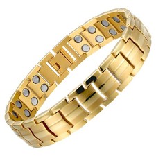 Gold Magnetic Bracelet 44 Max Magnets Men Wome Renew Balance Energy Power Joy