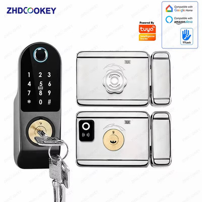 Tuya App Control WiFi Smart Door Lock Gate Digital Passcode RFID Card Keyless En