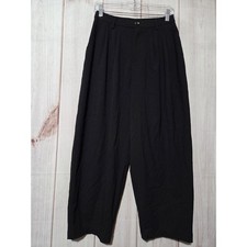 A New Day Black Pleated Wide Leg Cropped Trousers Pants Size 2 High Rise