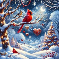 Winter Diamond Art Kit 14 x 14 Inch 5D DIY Painting Craft Wall Decor for Adults