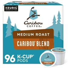 Caribou Blend Coffee, K-Cups, Medium Roast, 96 Count