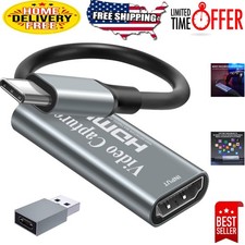 Versatile Video Capture Card with USB C Adapter - Compatible with PS4, Xbox