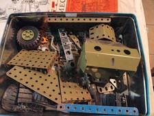 Meccano Truck Vintage Army Green Cab parts only. plus various Instructions.