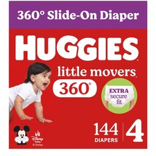 Huggies Little Movers HuggFit 360 Diapers Size 4 144 Count