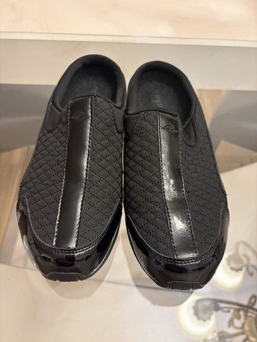 EASY SPIRIT Travel Time Sneaker Clogs in Black & Black Pat, 8 Med NICE