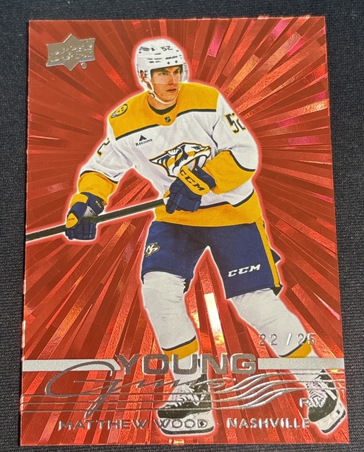 2025-26 UD Series 1 MATTHEW WOOD Red Outburst Young Guns /25 Nashville #228