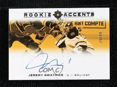2021 Ultimate Collection Rookie Accents 29/99 Jeremy Swayman #RA-JS Auto RC 10no