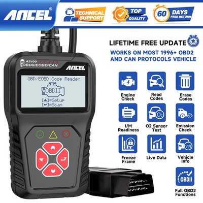 Ancel AS100 OBD2 Scanner Car Diagnostic Tool Erase Engine Fault OBD2 Code Reader