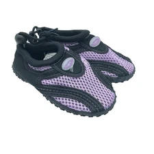 Easy USA Toddler Girls Water Shoes Mesh Drawstring Purple Black Size 9