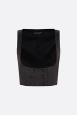 DOLCE & GABBANA Duchesse Black Double-Breasted Tuxedo Vest New & Authentic