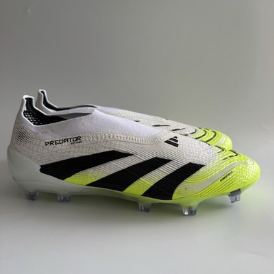 adidas Mens Size 8.5 PREDATOR ELITE LACELESS FG SOCCER CLEATS White JI1075 NEW
