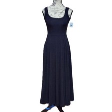AE AMERICAN EAGLE Black Cotton Knit Sleeveless Long Dress - Small - NEW NWT