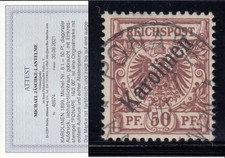 Kolonien Karolinen 1899, Mich.-Nr.: 6 I gestempelt  gepr&uuml;ft  Attest  lesen