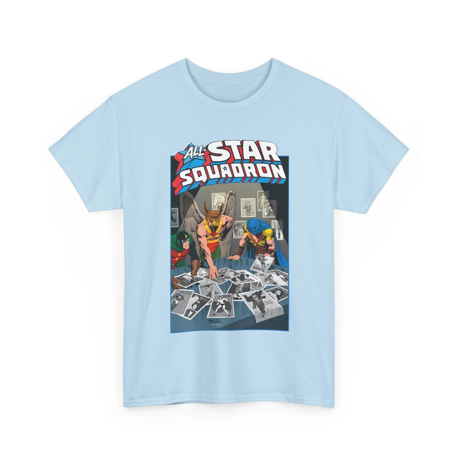 All-Star Squadron T-Shirt - Hawkman, Dr Mid-Nite, Atom - JSA Members - DC Comics