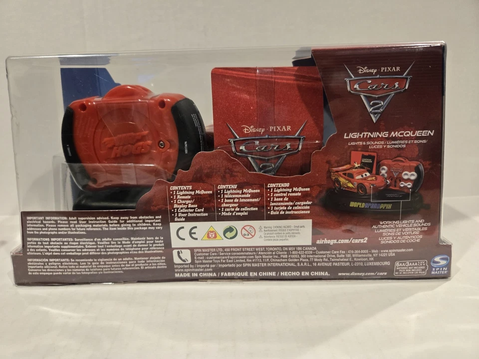 Disney Pixar Cars 2 Lightning McQueen Air Hogs RC Remote Control Car New - Image 2 of 4