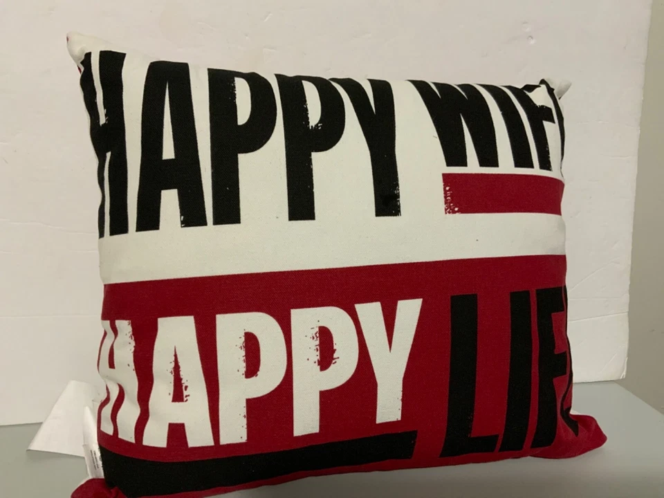  PILLOW SZ 18X15 HAPPY WIFE HAPPY LIFE  - Image 3 of 4