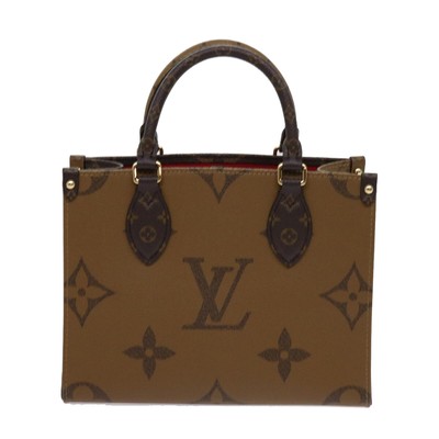 LOUIS VUITTON Monogram Reverse On The Go PM Hand Bag M46373 LV 