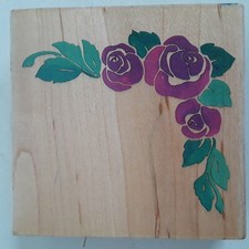 Posh Presents Rose Corner Rubber Stamp 084200155951 550-J09 550-J09
