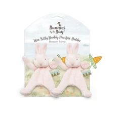 Bunnies By The Bay Pink WEE SILLY BUDDY PACIFIER HOLDER Bunny Rabbit Lovey
