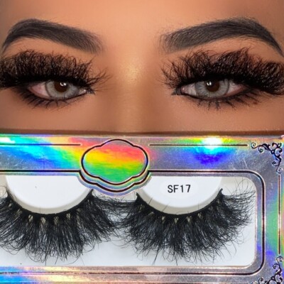 Mink Lashes 25mm 27mm Long Thick 3D Natural Mink Eyelashes 1Pair Lashes