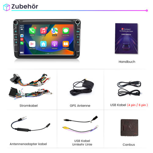 8" Autoradio Android 13 Carplay GPS Navi Für VW GOLF 5 6 Passat Polo Tiguan Seat - Bild 14 von 14