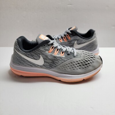 Nike Womens Zoom Winflo 4 898485-003 Gray Running Shoes Sneakers Size 7