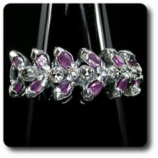 Ruby Marcasite Ring Silver 925.