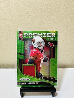 2024 Panini Prizm Marvin Harrison Jr Green Pulsar Premier Jerseys Patch RC