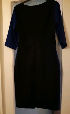 Robe Defile Lux D.F.L. Taille UK 10-12 - Bleu, Manches 3/4, Longueur Midi, Occasion Très Bon état