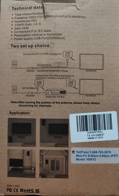 2024 Upgraded TV Antenna for Smart Tv up to 880+ Miles Range, Indoor Outdoor Ant