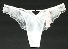 M - NWT Victoria's Secret high-leg thong panty white 2024 c469 a