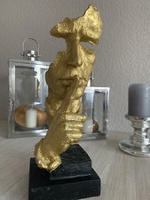 Büste Figur Skulptur Statue Mann Farbe Gold Edel Luxus Sylt Deko Blickfang NP99€