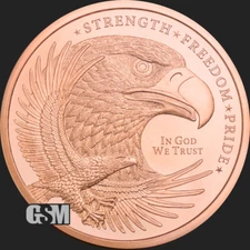 2 oz Eagle .999 Fine Copper Round BU