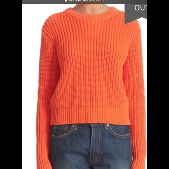 T by Alexander Wang Grueso Tejido Naranja Cuello Redondo Vestido Suéter Jersey Algodón M Foto 2 de 4