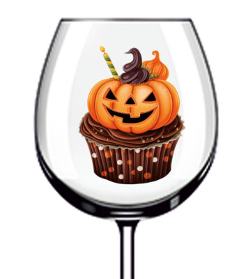 12x Halloween Kürbis Becher Weinglas Flasche Vinyl Aufkleber Abziehbilder t340