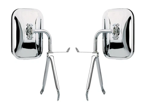 UNIVERSAL TRUCK PICKUP VAN TOWING CHROME STEEL DOOR MIRRORS 3 POINT MOUNT PAIR