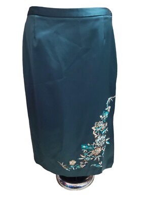 TAILORED BY NEXT Women's Size 14 Green Lined Pencil Skirt