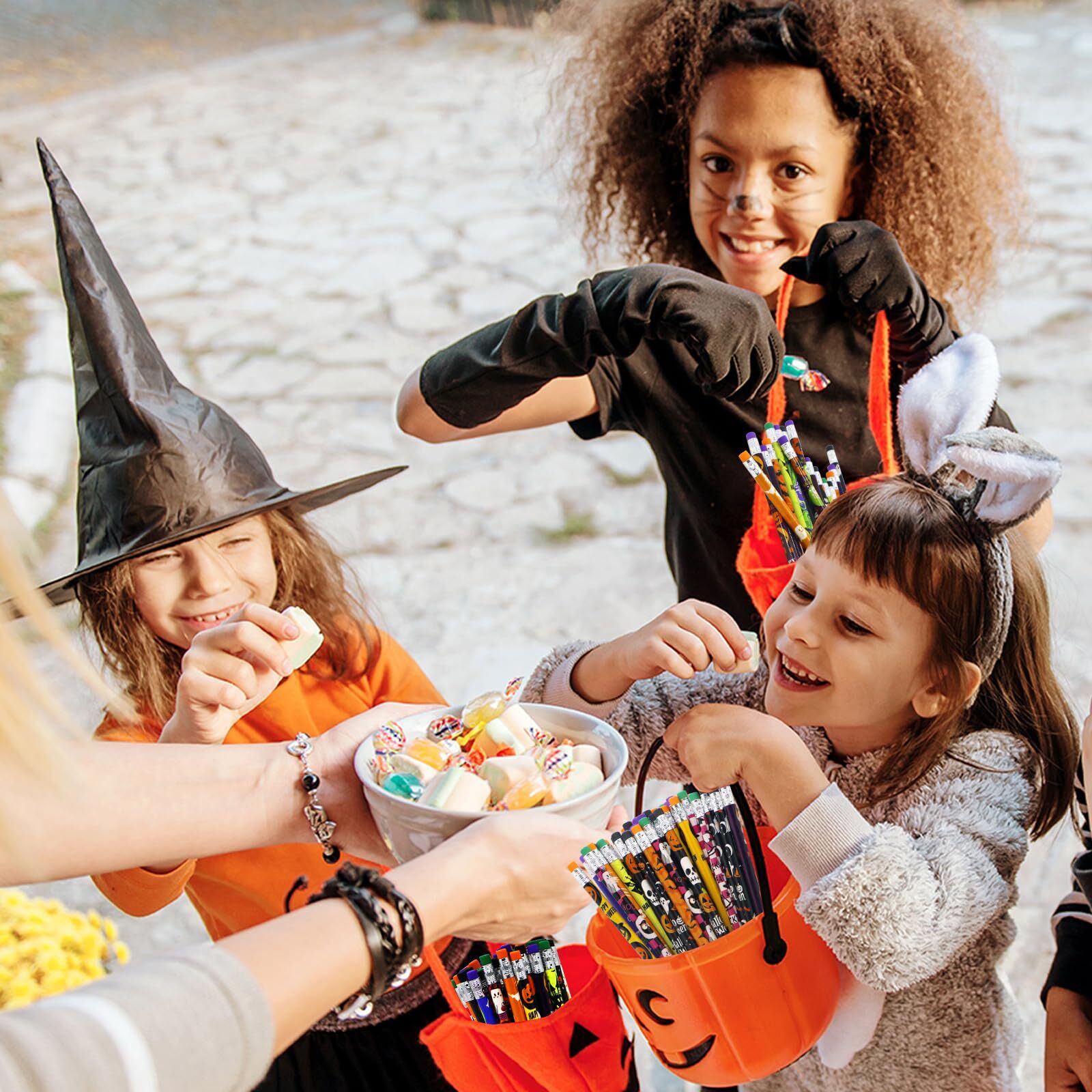 80-Piece Halloween Pencils Bulk Pack with Erasers - Colorful Wooden Pencils for Spooky Fun