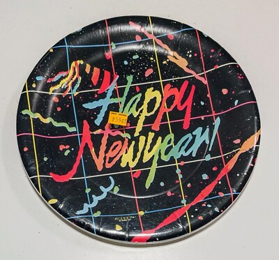 Vintage C.A. Reed Happy New Year 9'' Party Plates NEW SEALED PACK of 10