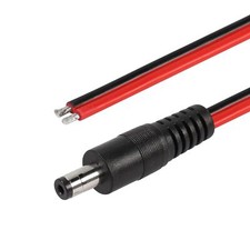 2x DC Supply Power Pigtail Cable 5.5mm x 2.1mm Male 14AWG CCTV Camera LED Strip