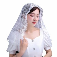 Polyester Wedding Church Veils Floral Laces Blusher One Layer Nuptial Short Veil