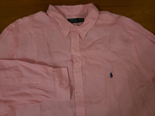NWT Men's Polo Ralph Lauren Linen Button Down Long Sleeve Pink 3XLT
