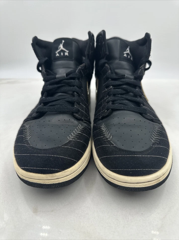 Nike Air Jordan 1 Zapatos Para Hombre Talla 11 Retro Barones Visitante Negro Plata 325514-012 Foto 4 de 4