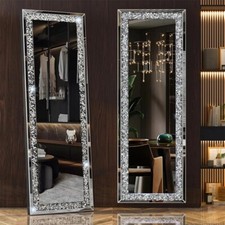 Crystal Crush Diamond Wall Mirror Aesthetic Accent Dressing Mirror Shatterproof