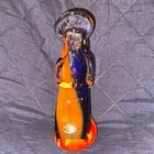 Vintage Murano Arte Glass Praying Angel Blue/Orange Figurine ICET 7 Inch
